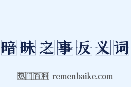 暗昧之事反义词是什么意思的图片
